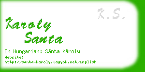 karoly santa business card